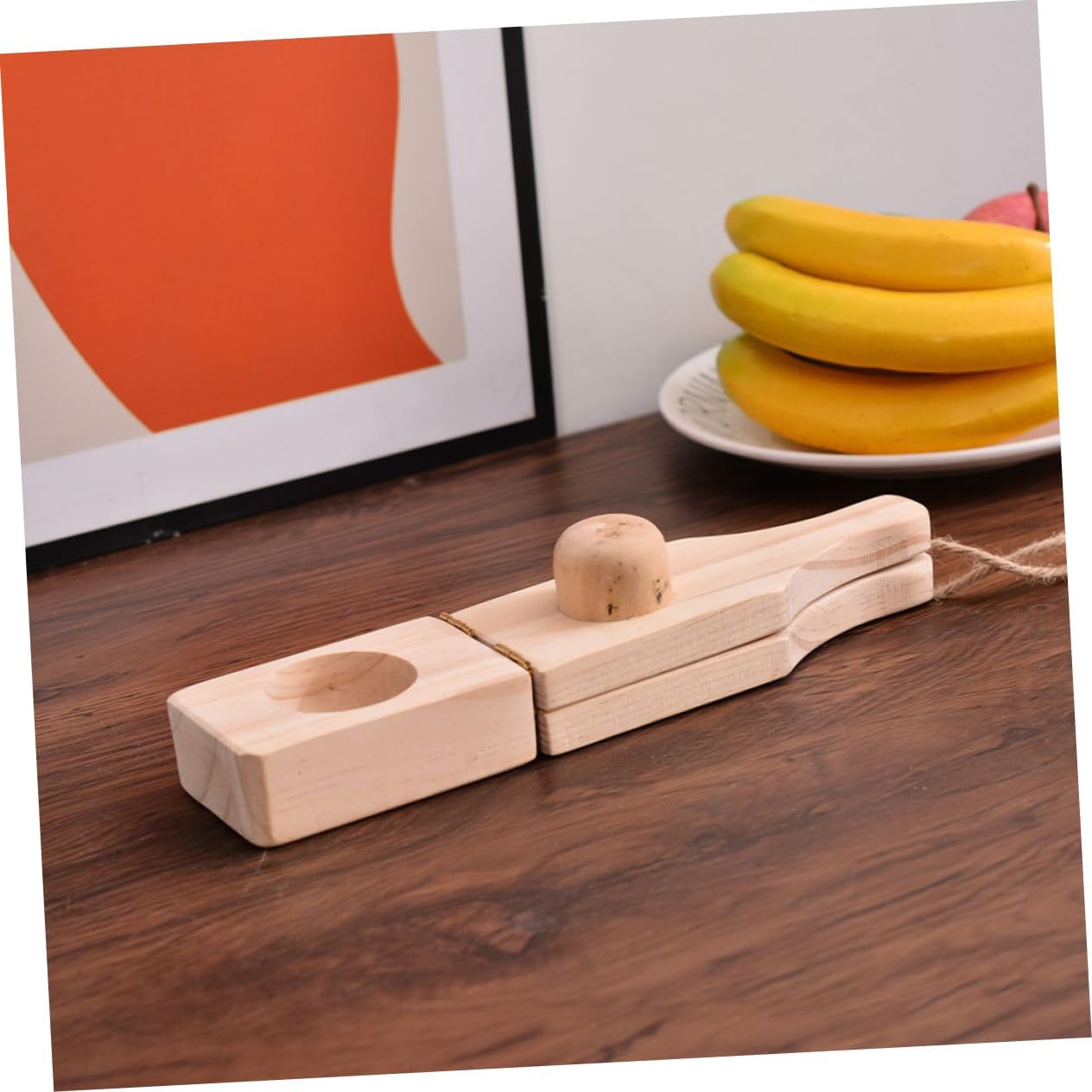 Solid Wood Plantain Press Tostone Maker Banana Masher Potato Ricer Cooking Utensils