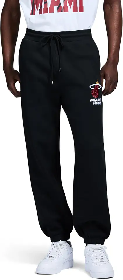 Calça de moletom masculina X NBA oficialmente licenciada casual de lã com bolsos