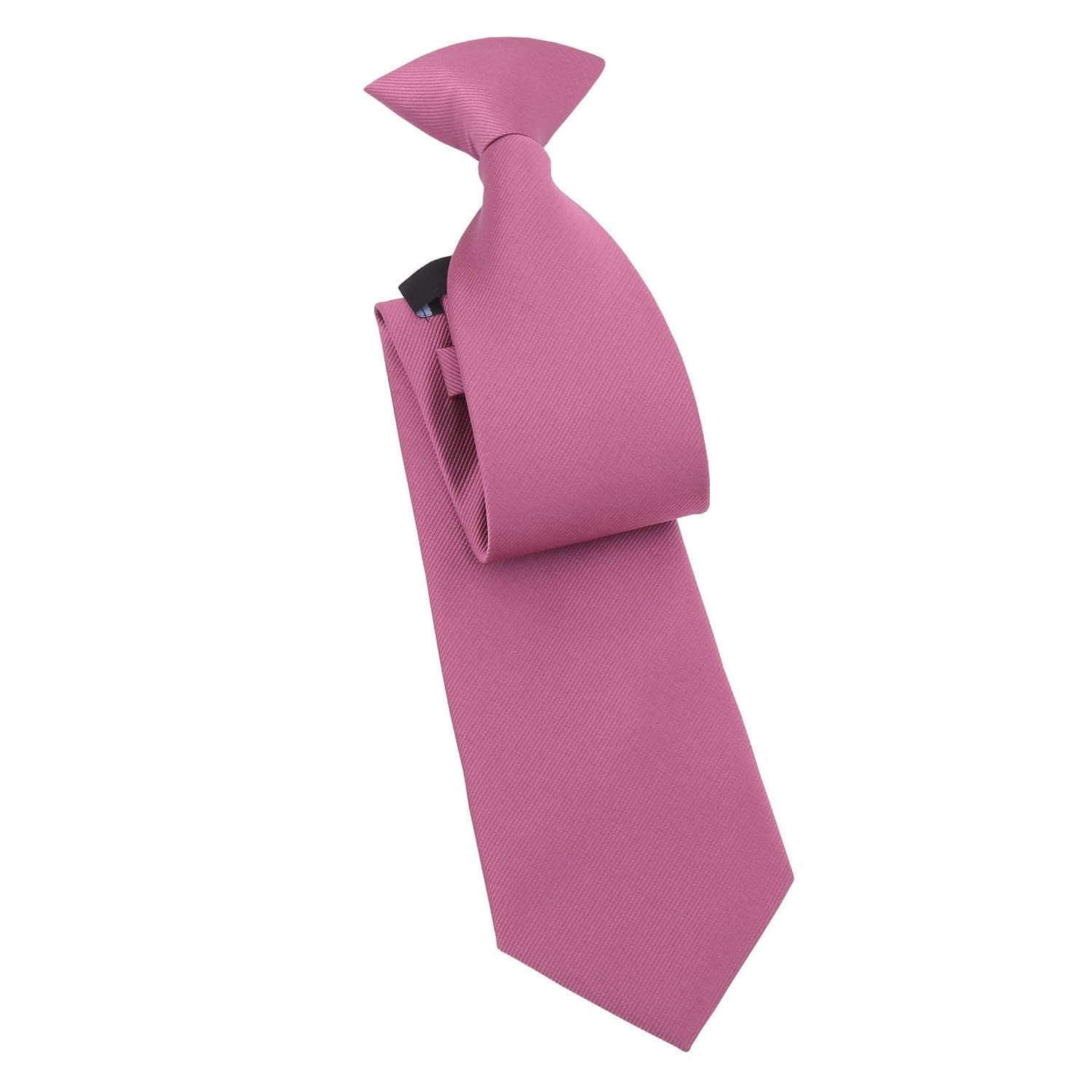 DQT Mens Plain Twill Clip-On Tie - Pre-Tied Necktie - Wedding, Business & Formal - Grape