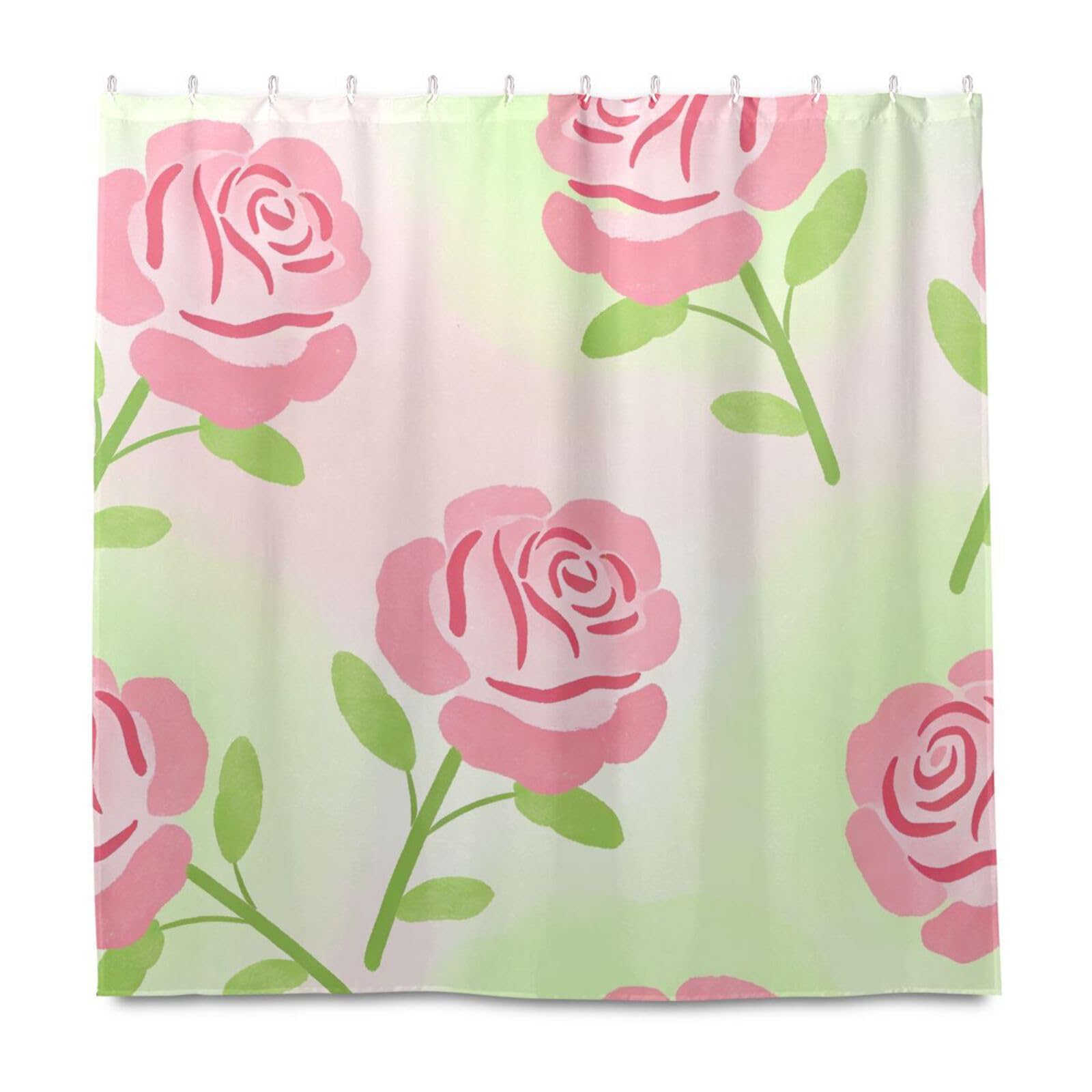 Rideau de douche lavable motif printanier pour rafraîchir la salle de bain