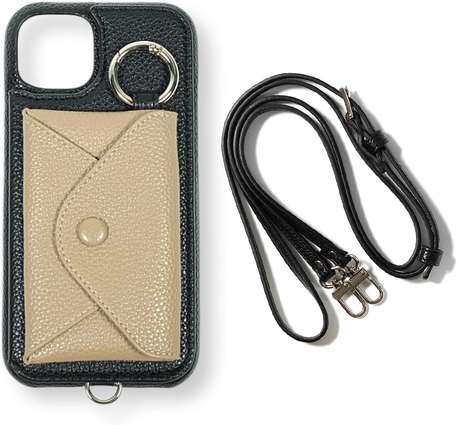 ensemble (アンサンブル) PORTE iPhone ケース ショルダーベルト 手帳型 E812001 (iPhone15p