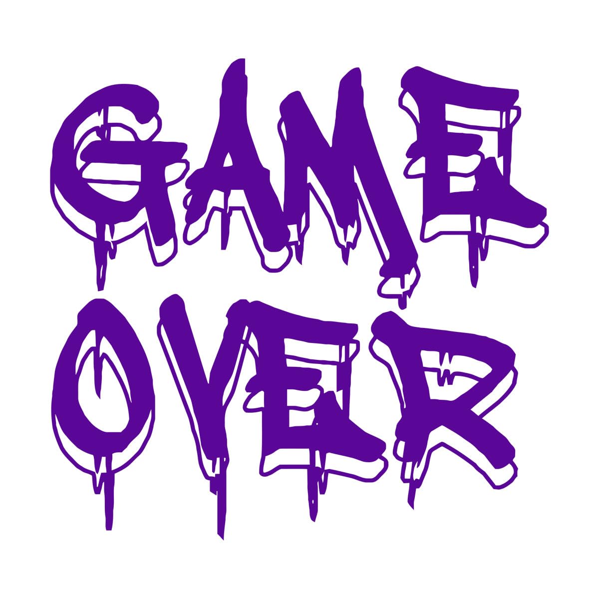 Game Over Wall Decal for Bedroom Home Decoration Boys Girls Room Wall Stickers Gamer Video Game Vinyl Decals Mural Small - 42x44cm