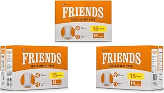FRIENDS Unisex Disposable Adult Insert Pads - Pack of 3 (Each Pack 15 Pcs)