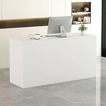 Front Desk, Front Counter, Reception Desk, Modern Minimalist Compact Front Desk Reception Counter, Retail Counter for Beauty Salon Shop OfficeWhite,80cm/31.4in