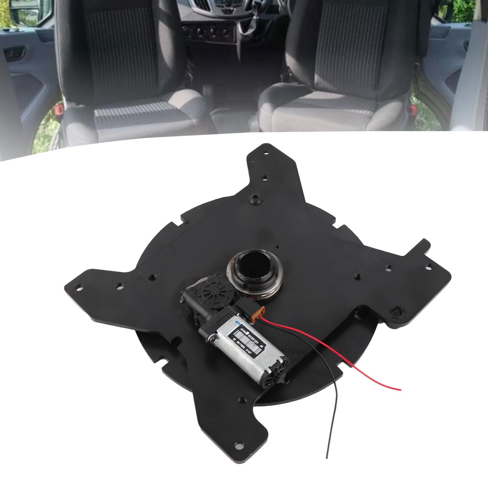 Dilwe Podstawa Obrotowa Siedziska do Samochodu Kempingowego Elektrycznie Obracana Podstawa Siedzenia Stal Węglowa Obrót o 360 Stopni 340 X 320 Mm Pilot Zdalnego Sterowania do Samochodów Ciężarowych