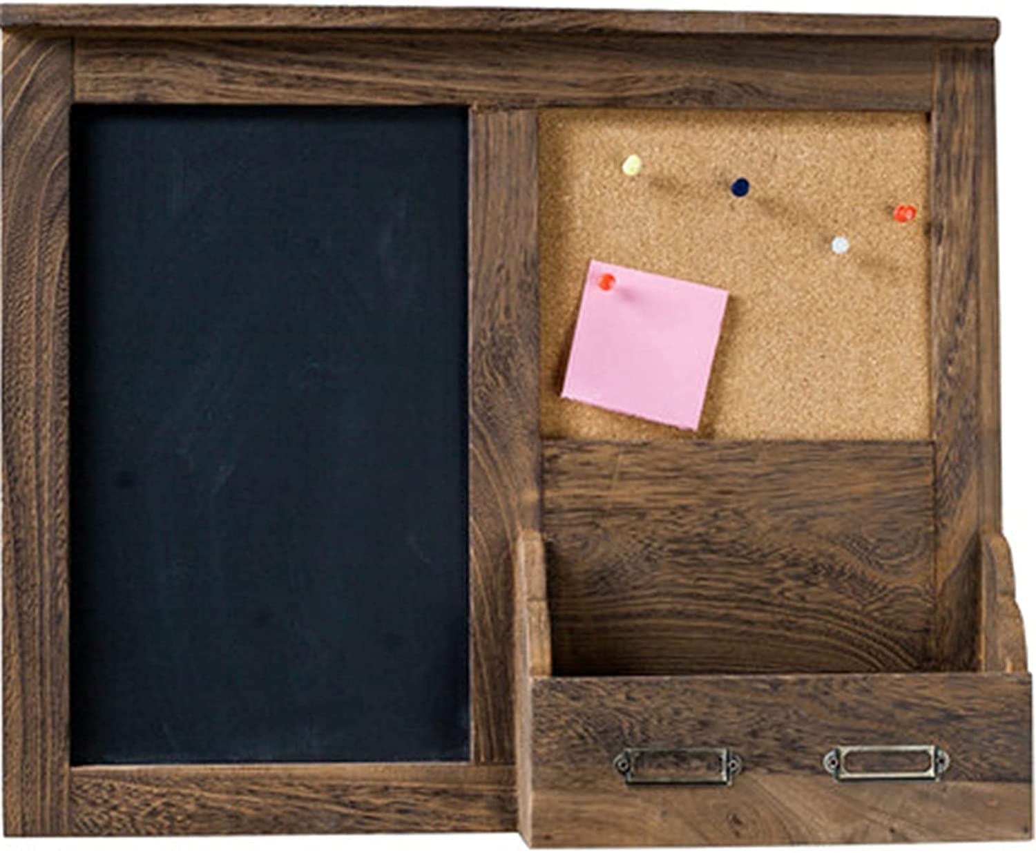 Pizarras decorativas Retro marco de madera pizarra colgante creativo colgante negro con caja de almacenamiento Retro Home Shop Decoration Chalk Tablero de escritura for Pub o Café Menú de la par
