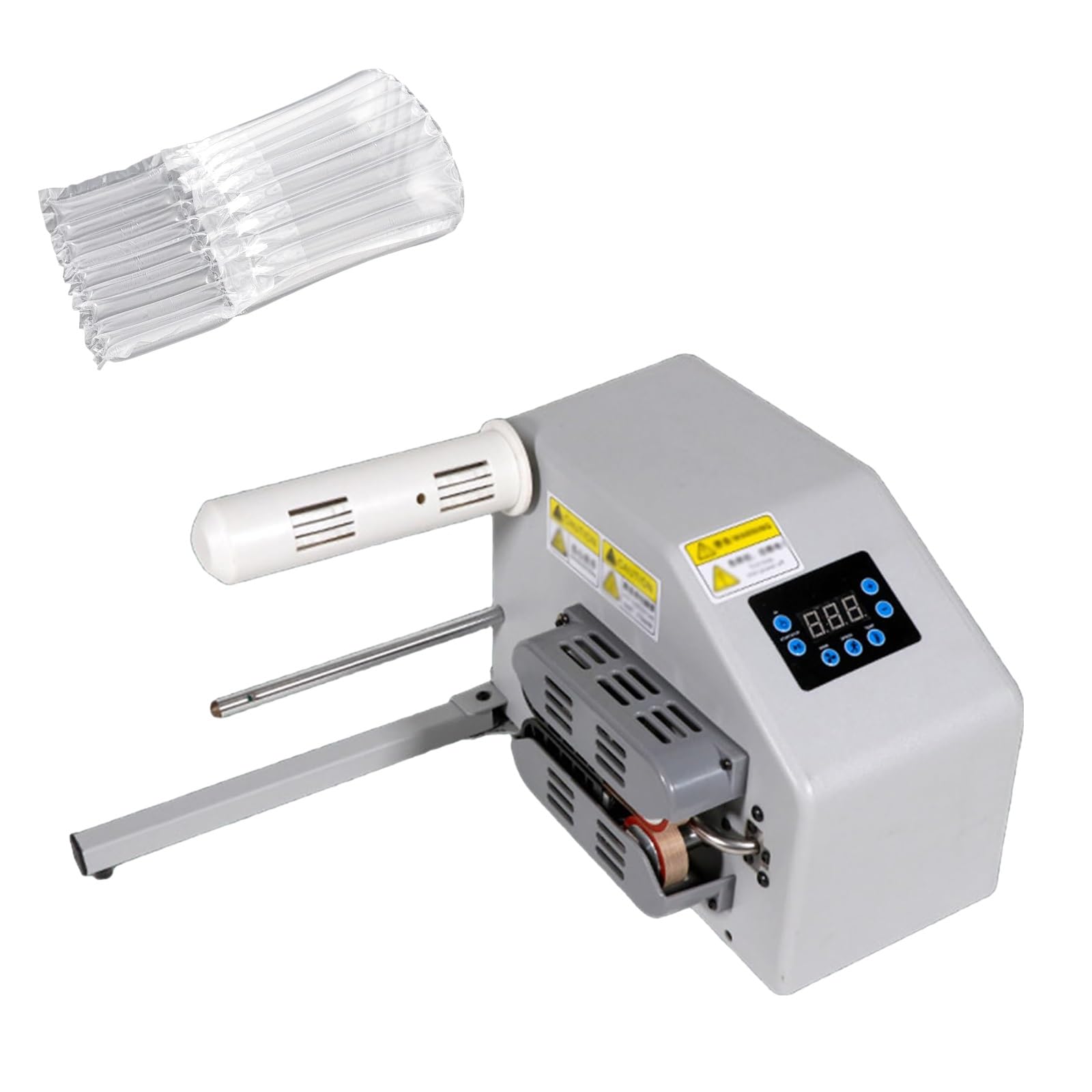 YXYLJOZ Automatic Air Cushion Packing Machine with Digital Display 200W, 16m/Min Adjustable Speed, Portable Bubbles Wrap Maker for Packaging,220v (White)