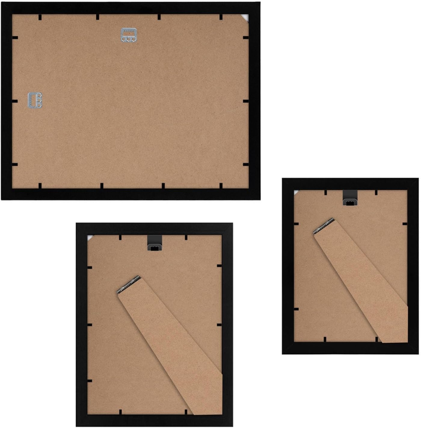 Americanflat Set Cornici Foto da Parete e da Tavolo Nere, 7 Pezzi - Una Cornice da 30x40 cm, Due da 23x30 cm e Quattro Cornici 15x20 cm - Composizione Portafoto da Parete con Vetro Infrangibile