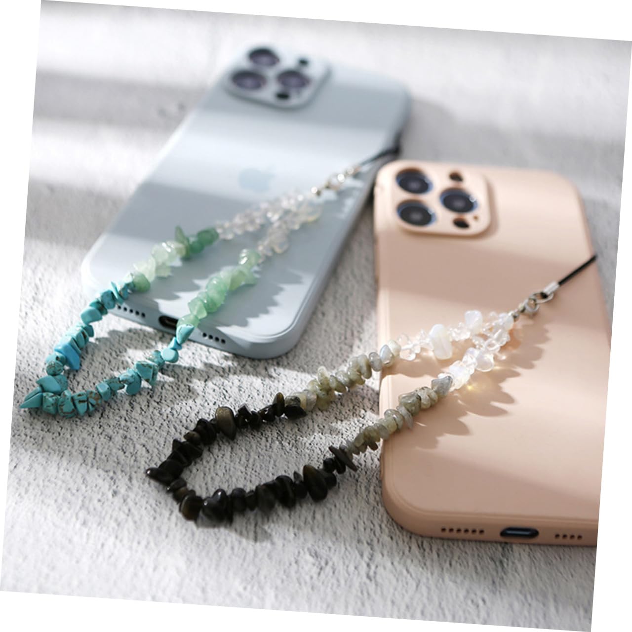 EXCEART 2 Series Cuerda De Teléfono De Naturales Antideslizante Accesorios Para Colgar Móvil Colores 4 Piezas*2