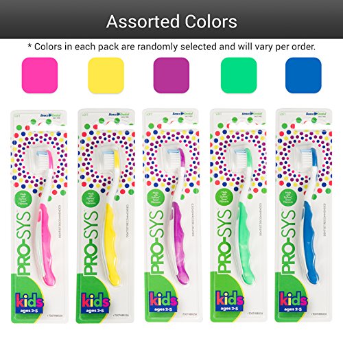 Pro-Sys® Kids Toothbrush (Colorful 2-Pack) - Made With Soft Dupont® Bristles (Ages 2-5 For Toddlers And Young Children) #TOP5