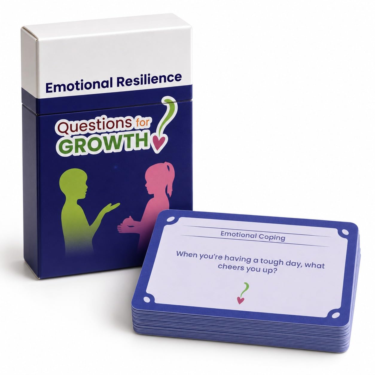 Emotional Resilience Family Conversation Cards for Kids & Adults Ages 8+, Quiz Cards, 52 Talking Point Cards for Emotional Intelligence, Personal Growth & Family Connection by Question for Growth