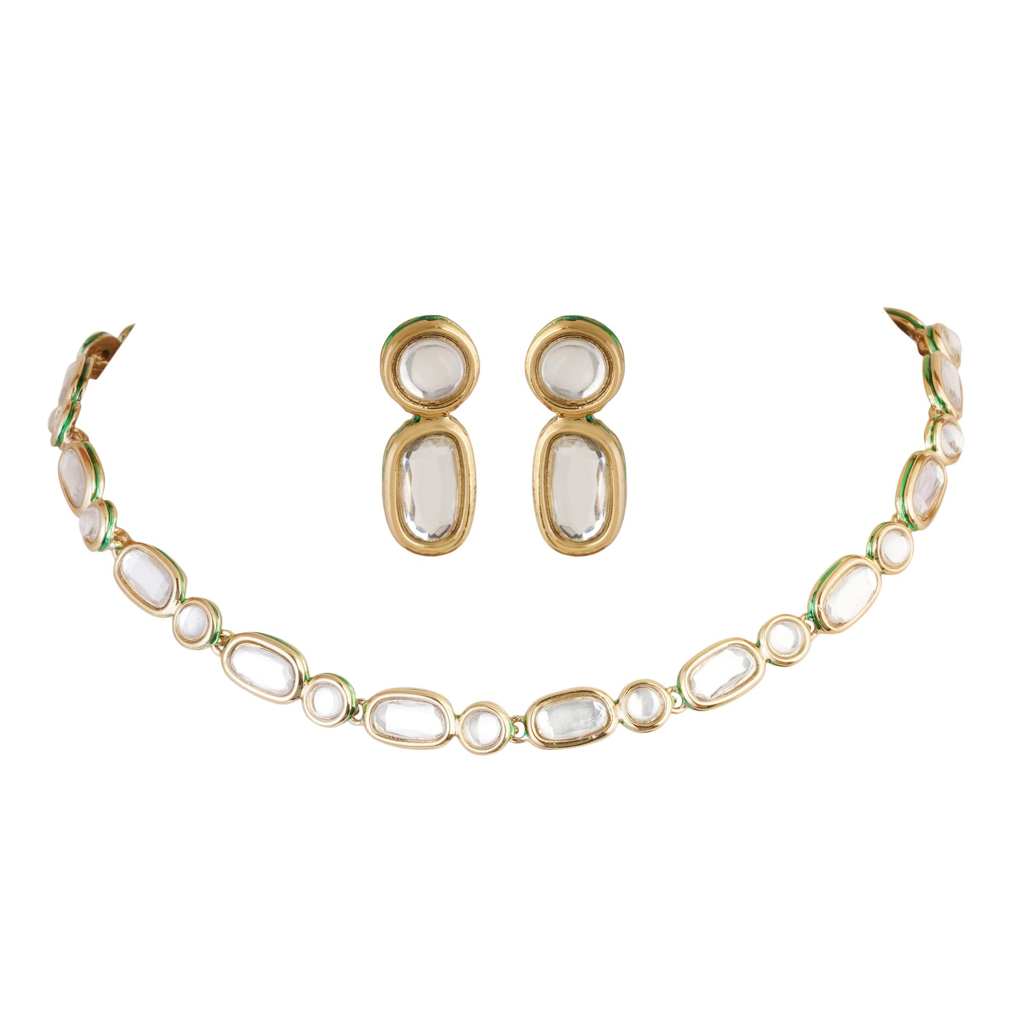 SUNDARA JEWELS Artificial Kundan Jadau Choker Set for Women - Traditional Ethnic Neckpiece with Uncut White Stone Polki, Stylish Golden Rajasthani Jewelry (B0BSFRYXJC) Amazon Price History, Amazon Price Tracker
