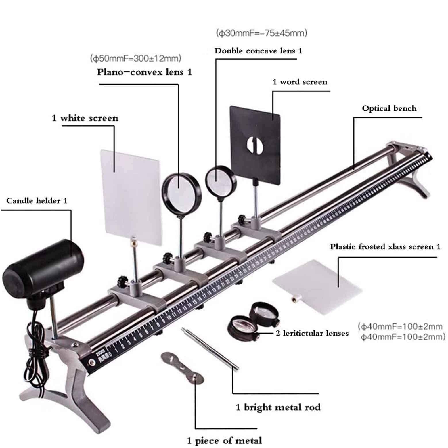 Set di Scatole for Esperimenti di Ottica. Attrezzatura Didattica Ottica Fisica in Acciaio Inossidabile da Banco Ottico for Apparecchiature da Laboratorio di Fisica