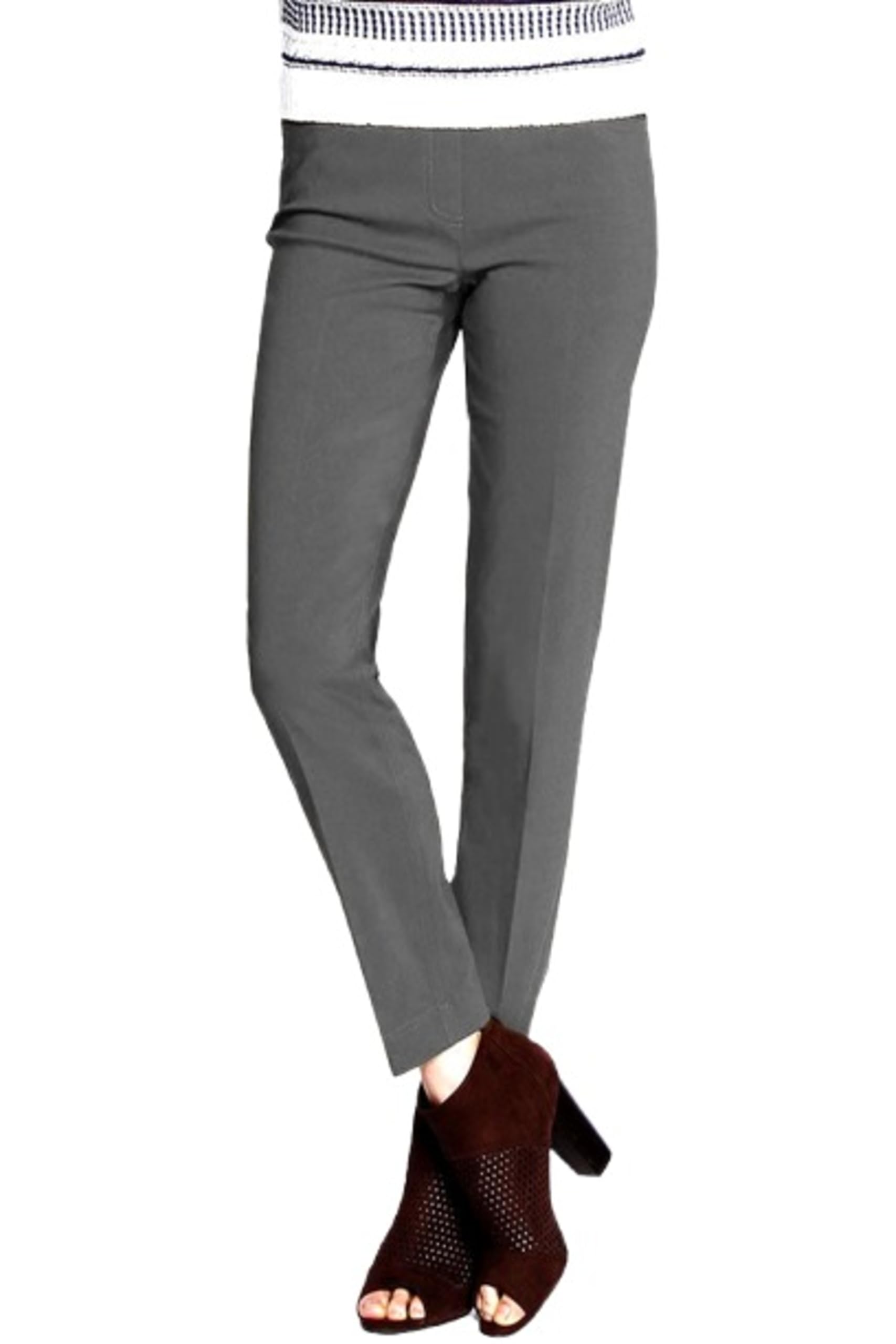 SLIM-SATION Women's Wide Band Ankle Pant Pull-on Pant with Tummy Control