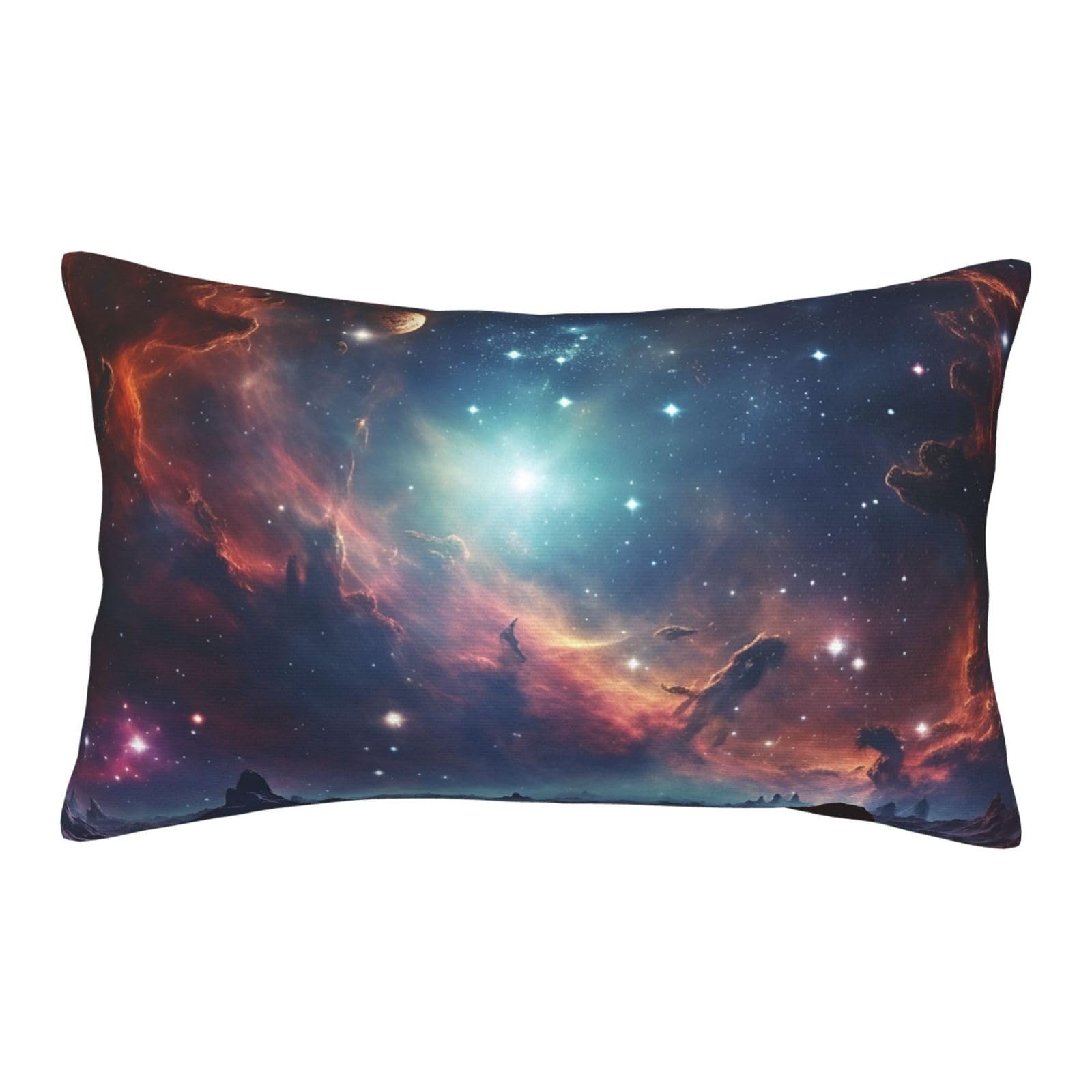 Velvet Pillowcases 14"x20" Ultra Soft Breathable Pillow Cases, Luxury Fuzzy Throw Pillow Covers with Zipper, Space Pillow Shams All Seasons Decorative Cushion Cases for Couch