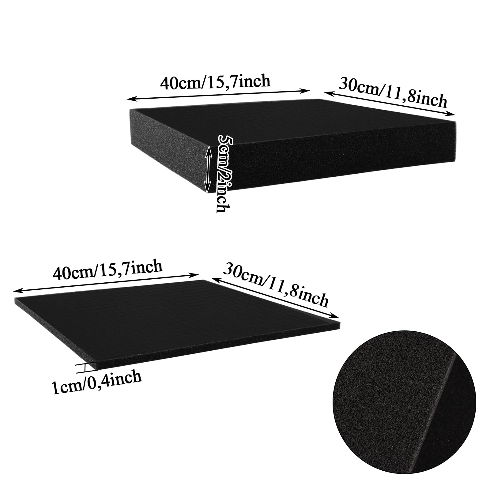 SHUESS 400 x 300 x 50/10 mm Schiuma a Cubo Inserto per Attrezzi Valigetta Fotocamera