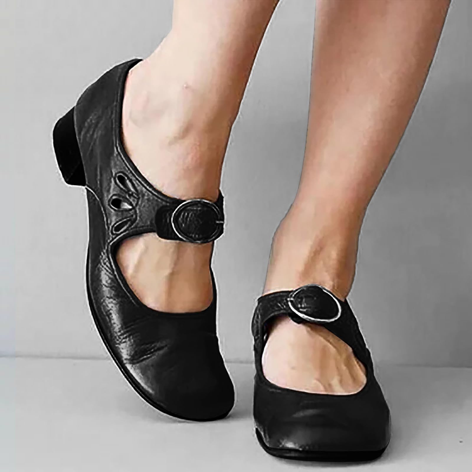 Generisch Buty do stroju ludowego, ślubne, do stroju bawarskiego, luźne, dla kobiet, oddychające, wygodne, na co dzień, lekkie buty trekkingowe z grubym obcasem