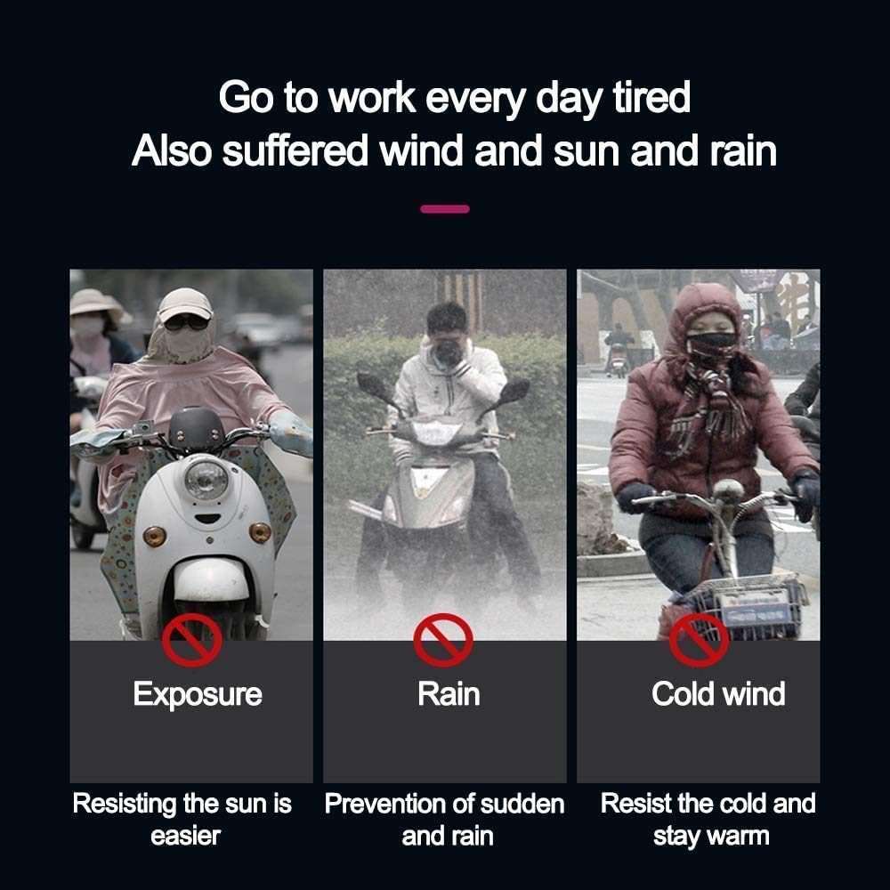 Copertura Parasole per Moto elettrica, Copertura Antipioggia per Mobilità Ombrello Scooter Impermeabile, Copertura per ombrellone per tettuccio per Auto con Batteria (Bianco Senza Specchio)