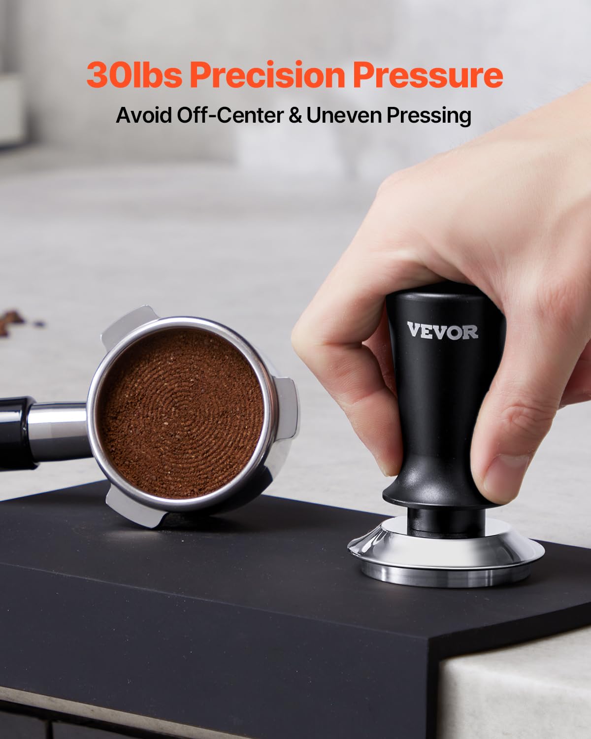 VEVOR Pressino per Espresso Manuale da 53 mm Tampone da Caffè a Molla 13,6 kg con Forza Stabile, Tamper per Caffè in Acciaio Inossidabile e Lega di Alluminio con Manico Testurizzato Antiscivolo