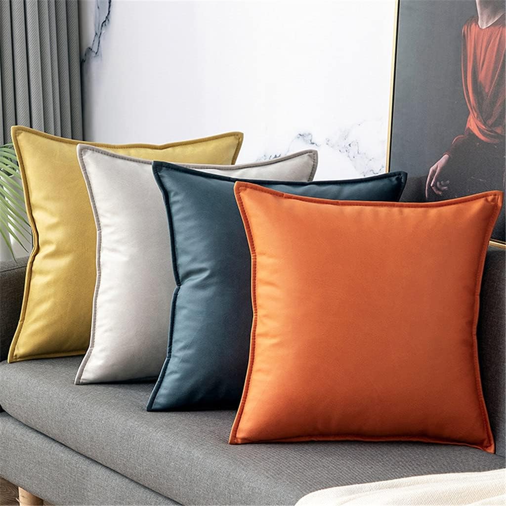 HBJWOV Technology Cloth Pillow Nordic Light Living Room Sofa Cushion Pillowcase Minimalist Waist Solid Color Without Core(D,40cm*40cm)
