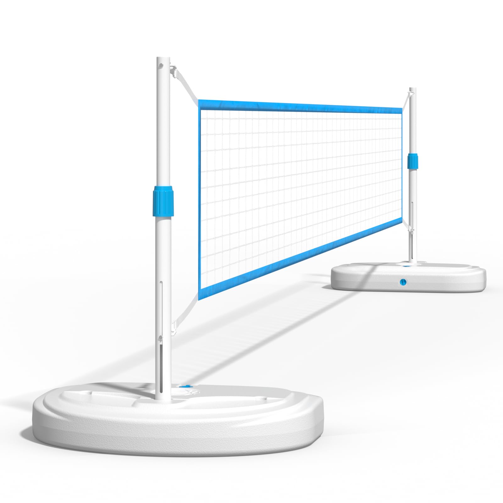 IGL Pool Volleyball Set, Pool Volleyball Net for Inground Pools with 15 ft Length Net, Adjustable Water Volleyball Net Set, Includes 2 Water-Filled Base, 2 Volleyballs & Pump