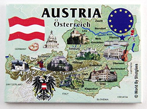 Imán de nevera souvenir Austria EU Series 2.5" x 3.5" miniatura 1