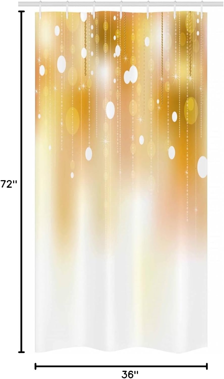 Ambesonne Pearls Stall Shower Curtain, Blurred Background Dark Color Classy Christmas Design Artwork Print, Fabric Bathroom Decor Set with Hooks, 36" W x 72" L, White Brown