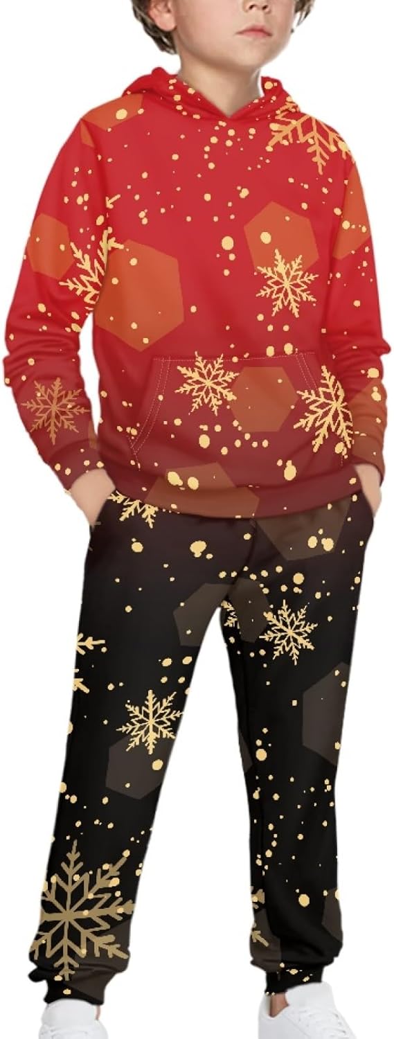 Sweatshirt for Teens Casual Sports Clothes Comfortable Pullover Hoodie Tracksuit Set for Boys