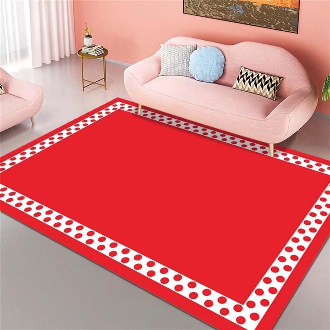 Tapis anti dérapant entretien facile rouge 60x90cm pour espace enfants