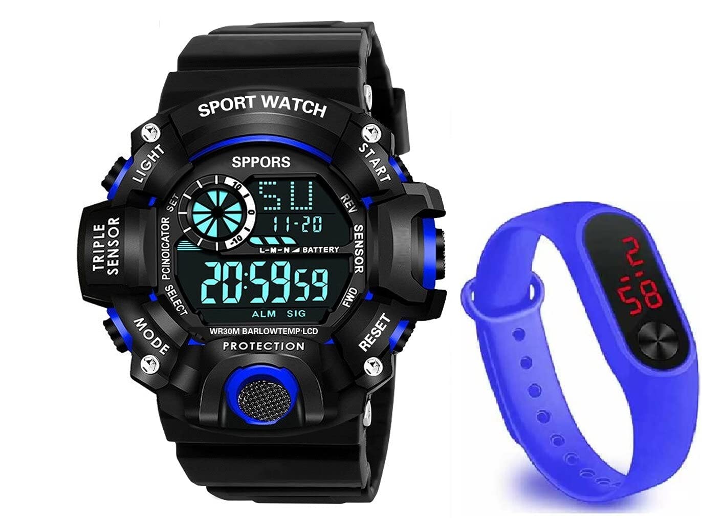 Bynomo Digital Watch Shockproof Multi-Functional Automatic Black Color Strap Waterproof Digital Sports Watch for Mens Kids Watch for Boys Watch for Men Pack of 2 Watch Water Resistance Digital Watch (B09J2VCN5S) Amazon Price History, Amazon Price Tracker