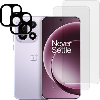 for Oneplus 15 Screen Protector [2 Packs] + Camera Lens Protector [2 Packs], [Fingerprint Unlock Support] 9H Hardness Anti-Scratch Tempered Glass for Oneplus 15