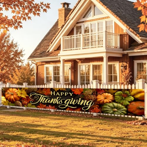 Image of Nuxovilar Thanksgiving Banner 118.1x19.6 Inches Polyester