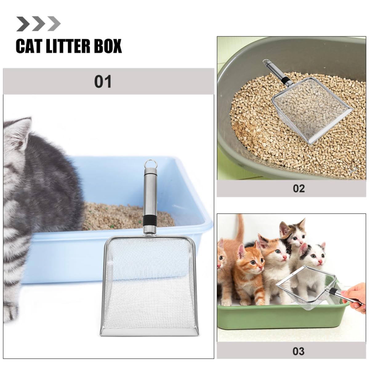 Milisten 5stücke Edelstahl Katzenstreuschaufel Robuste Katzenschaufel Mit Ergonomischem Griff Für Effizientes Reinigen Von Katzentoiletten Und Tierkäfigen Langlebig Und Vielseitig