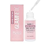 Glamnetic Super Strong Brush On Nail Glue | Brush Tip Applicator, Mess Free, Travel Friendly, Vegan | Durable & Long-Lasting | .24 fl. oz.