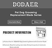 Vista 26 de Cuchillas de cerámica desmontables para perros y mascotas, compatible con Andis tamaño 5FC de 1/4 pulgadas de longitud de corte, compatible