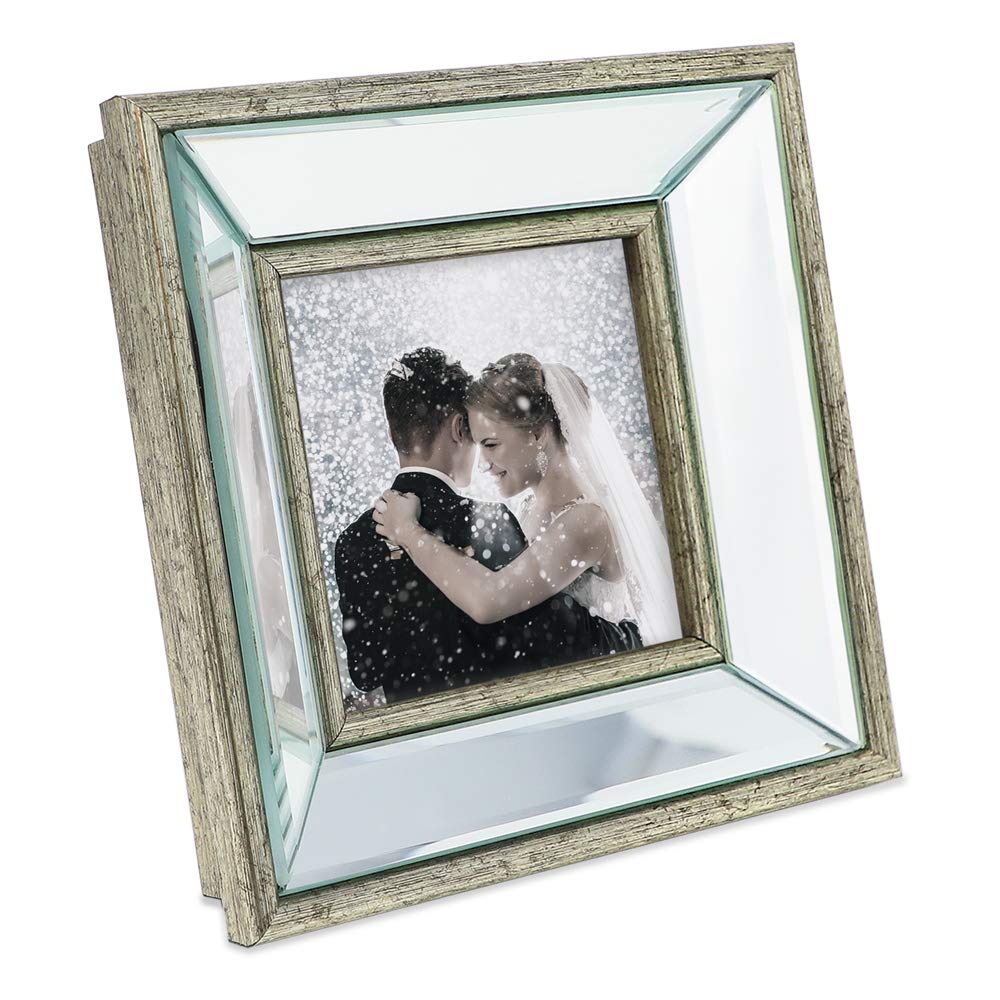 Amazon.com - Laura Ashley 4x4 Silver Beveled Mirror Picture Frame