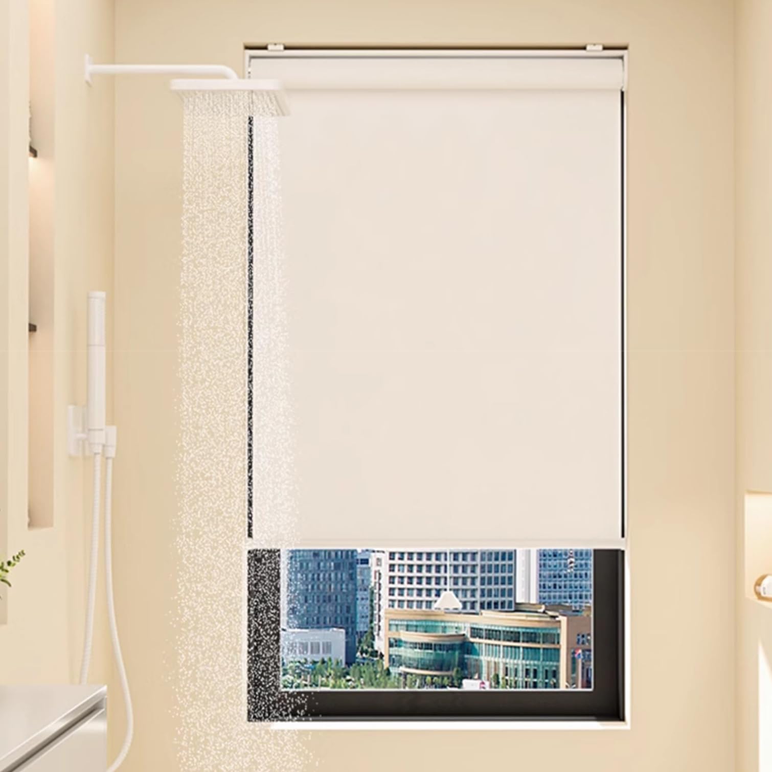 Tenda a Rullo a Senza Fili con Molla,Tende Oscurante per Finestre,Avvolgibile in Tessuto Isolante Termico,per Casa e Ufficio,Bianco,Personalizzate,Larghezza x Altezza (60cm x 160cm)