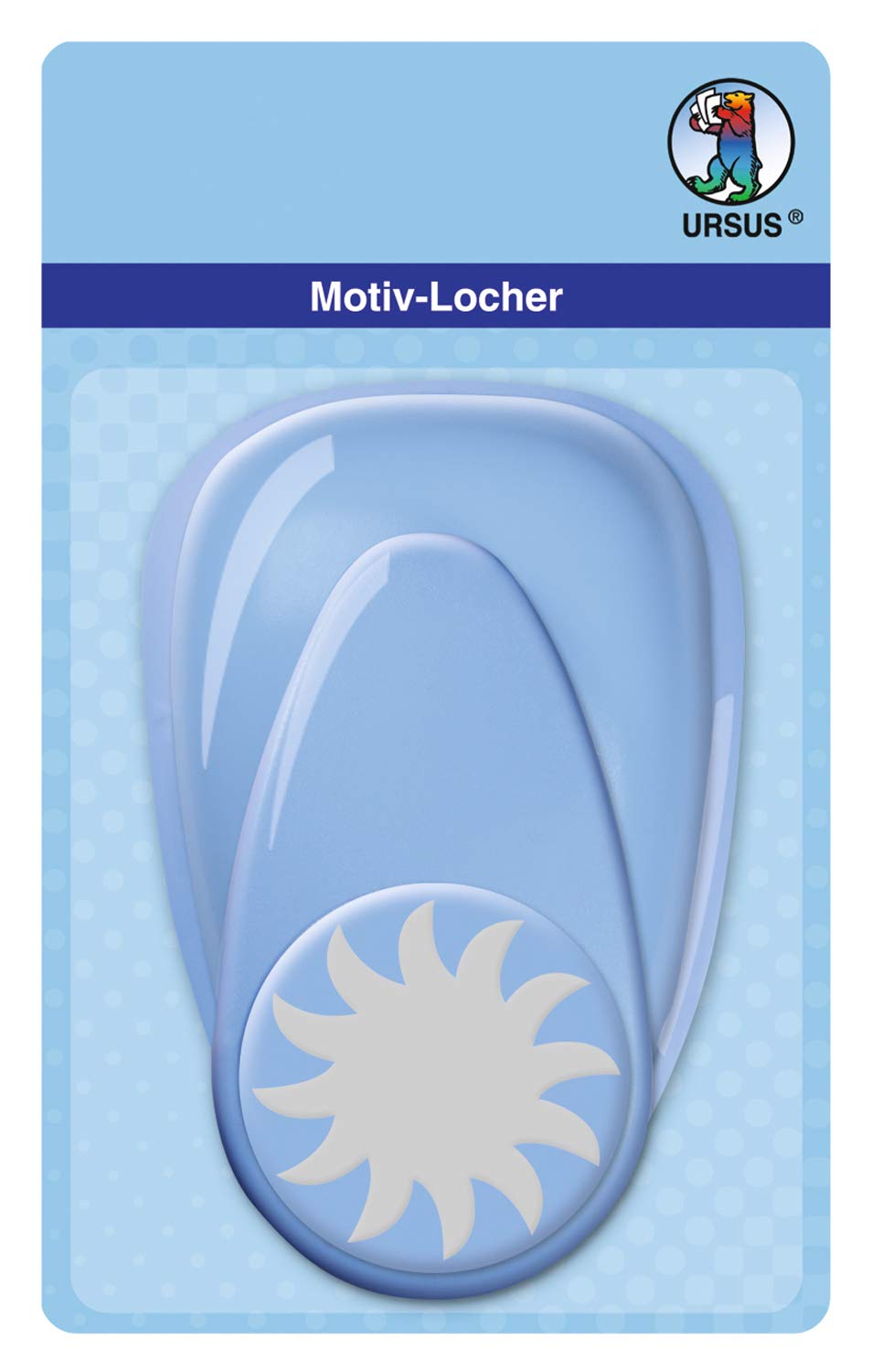 Ursus 19450005 – Motif Hole Punch with Lever Maxi, Sun, Approx. 50.8 mm, Blue