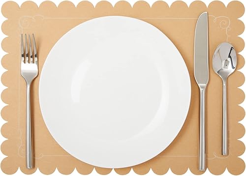 Miniatura 6 de Juvale Manteles individuales de papel festoneado, prácticos manteles individuales desechables, elegantes ajustes de mesa, cargadores de papel para