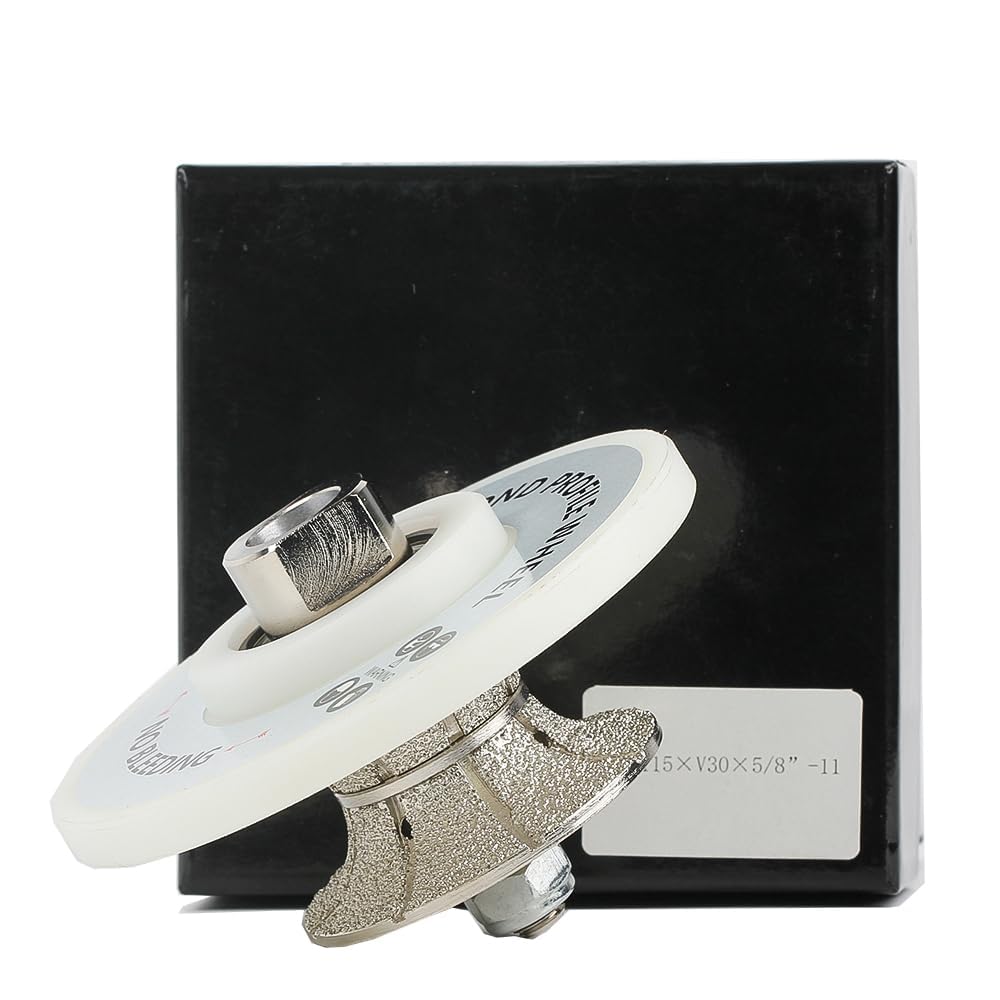 3/4" Full Bullnose Extended Guide Diamond Hand Profile Wheel for Granite, Marble, Concrete, Masonry and Stone Polish polishing pad 9+1