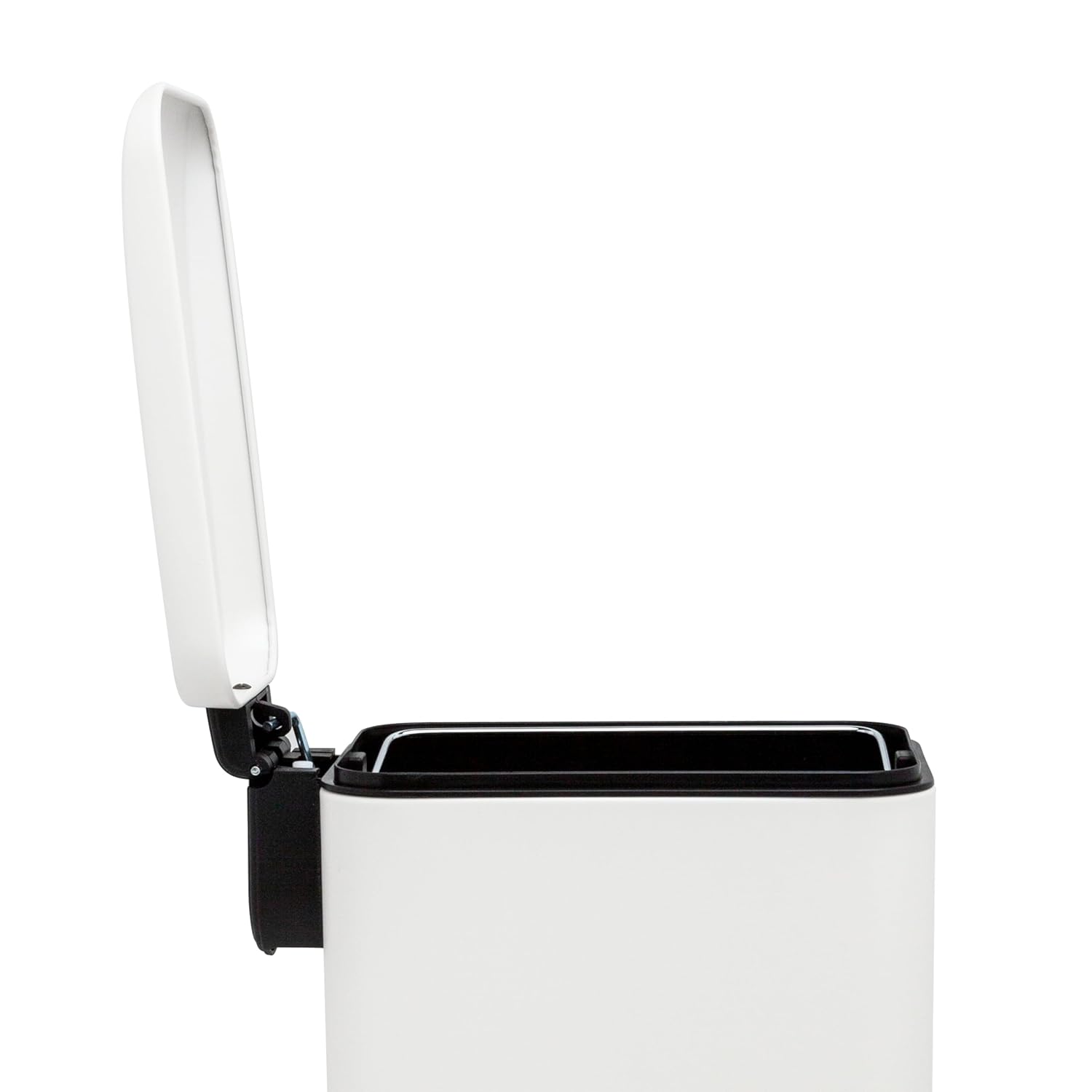 QUALIAZERO 5L / 1.3 Gallon Stainless Steel Step-On Bathroom Trash Can, Slim Shape, Pack of 2, Starter Set (Matte White)