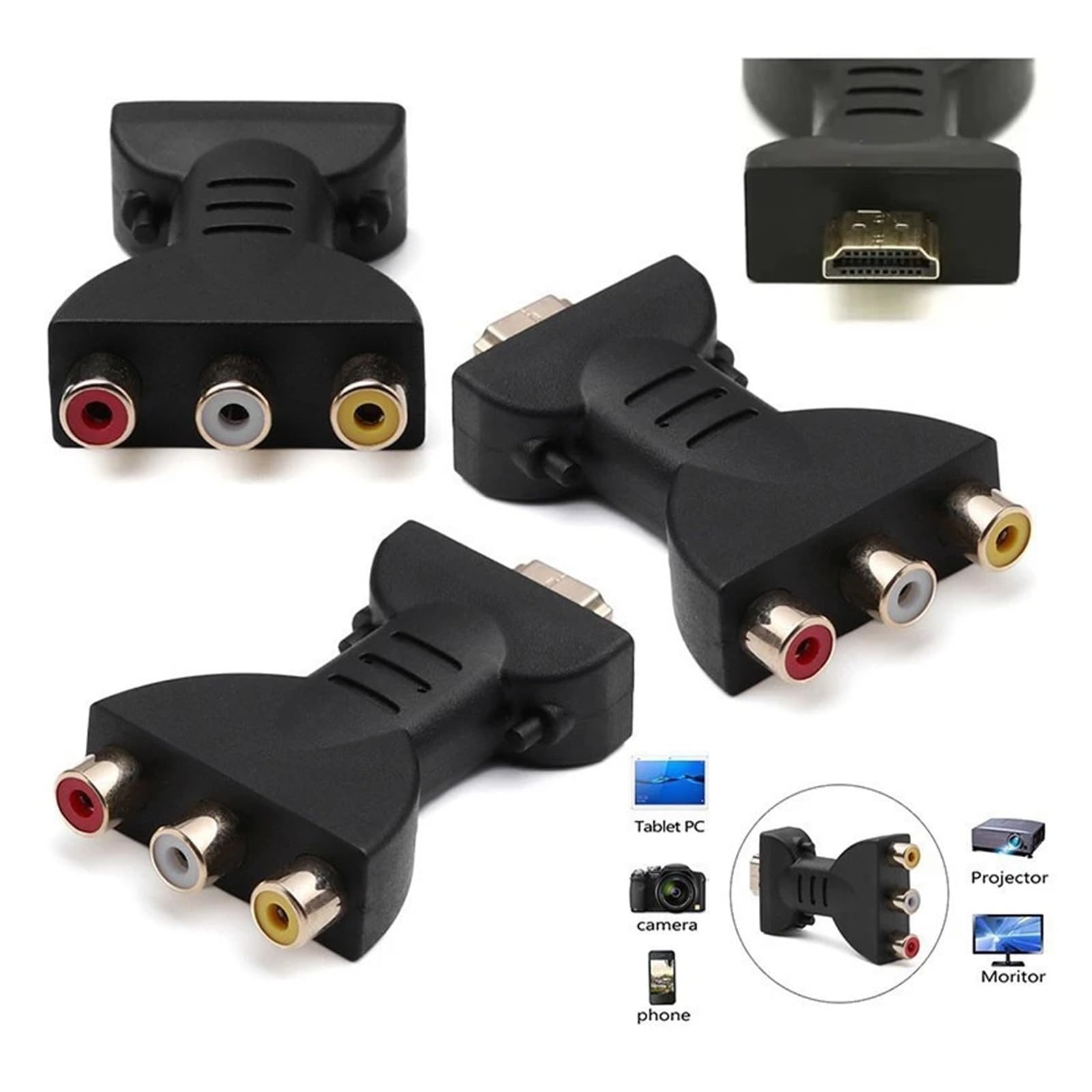 1080P HDMI to RCA Converter Adapter HDTV to 3RCA Audio Video