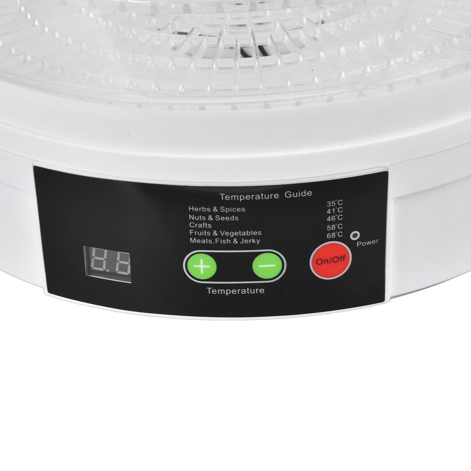 Deshidratador de Alimentos 350W 5 Bandejas Control de Perilla Máquina Secadora de Alimentos Eléctrica Calefacción de Circulación de 360 ​​​​° con Tapa y Orificios de (Enchufe europeo 220V)