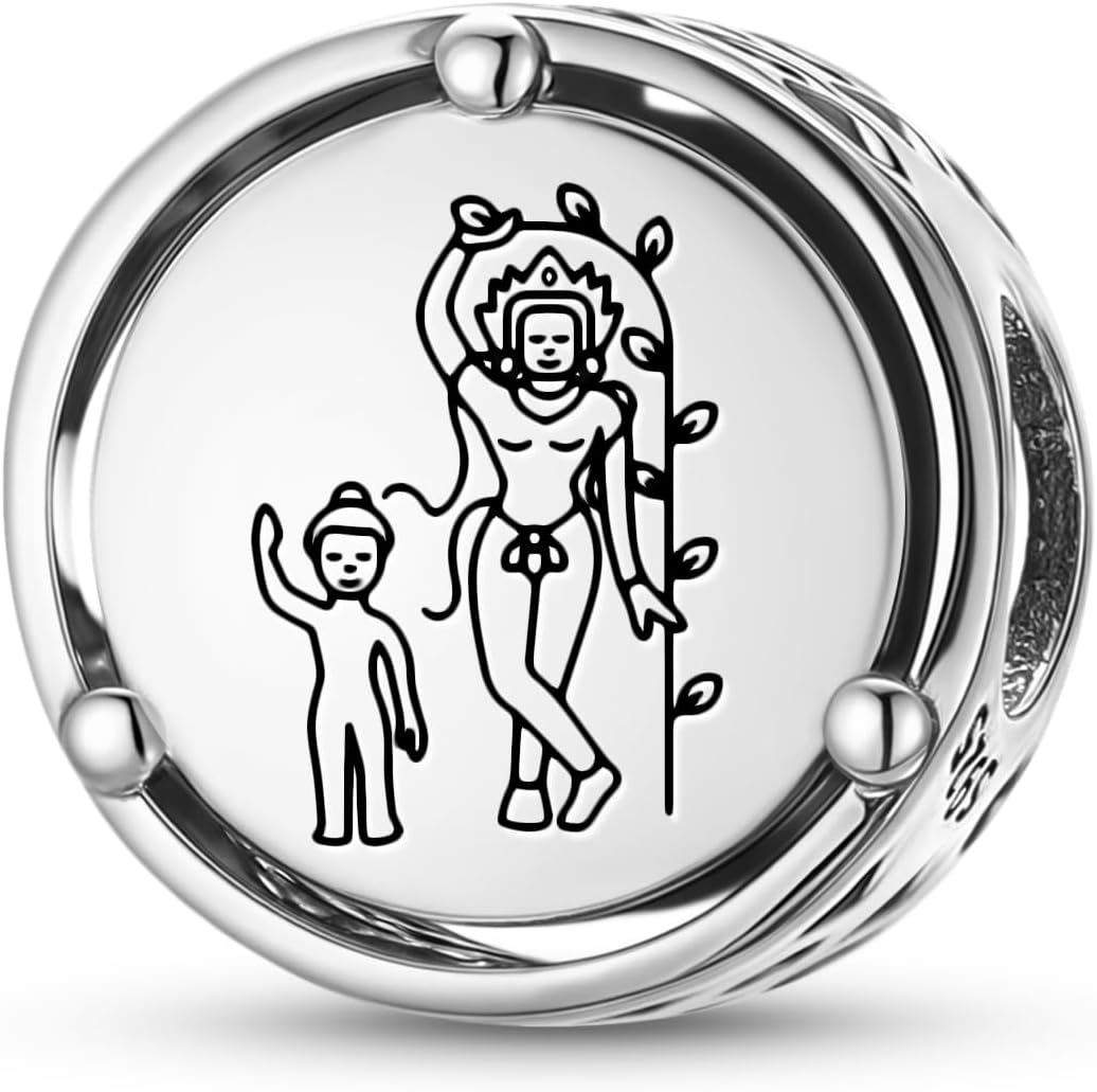 925 Sterling Silver Buddhist Gods Samantabhadri Charms for Bracelets & Necklaces Pendants Beads Jewelry Fit Pan Bracelet Charm Ethnic Cultural Symbols Gifts for Women