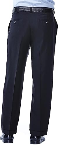 Miniatura 3 de Haggar E-Clo Repreve - Pantalón de vestir para hombre con corte clásico plisado frontal con cintura extensible oculta
