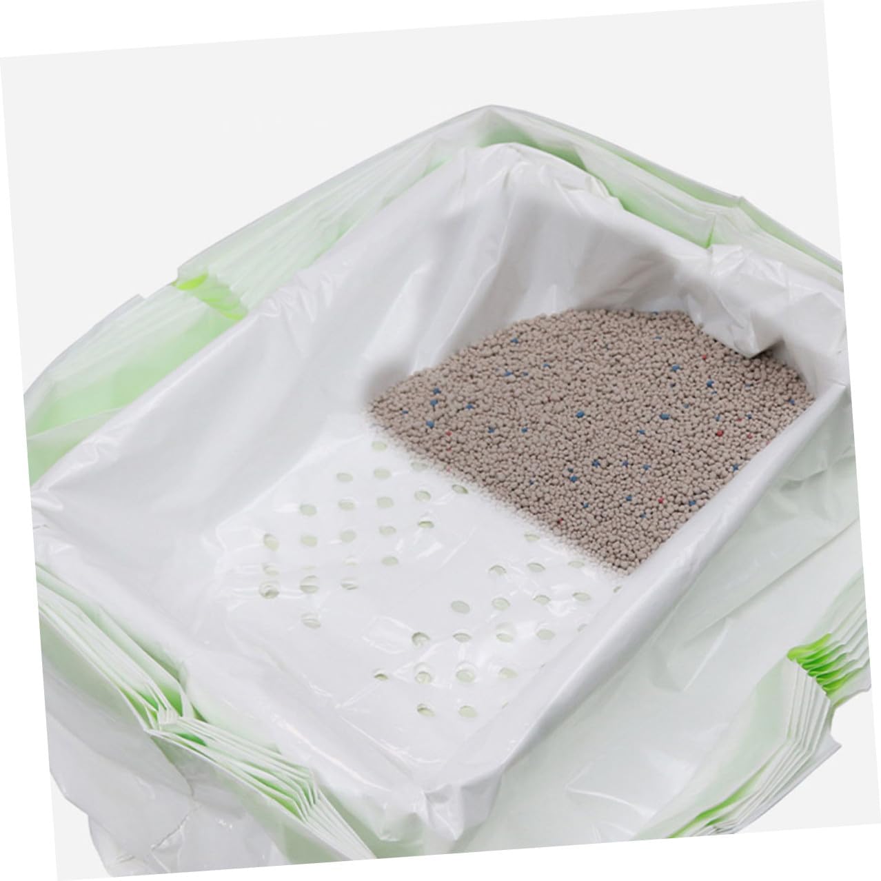 BESTonZON 7pcs Leakproof Cat Litter Box Liners Thick Drawstring Bags for Kitten Litter Container, Home Use Disposable Cat Sand Packing Bags with 6 Leak-through and 1 Leak-resistant Liner