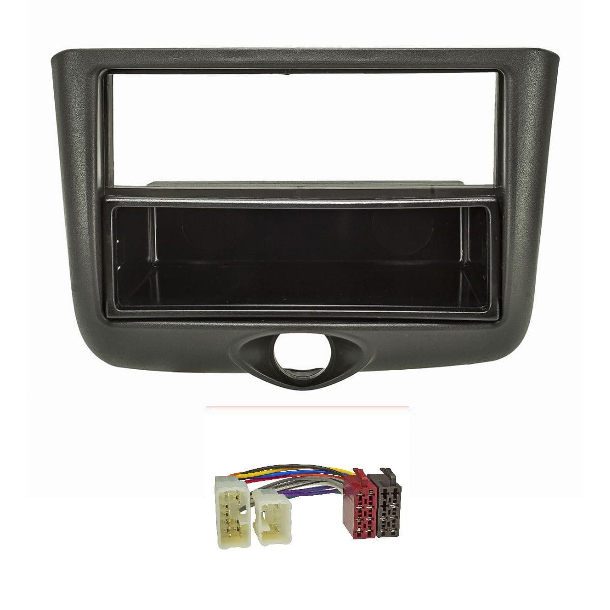 tomzz Audio 2455-024 Set di mascherine per autoradio compatibile con Toyota Yaris P1 e Yaris Verso P1, anni di produzione 1999-2003, nero, con adattatore per autoradio ISO