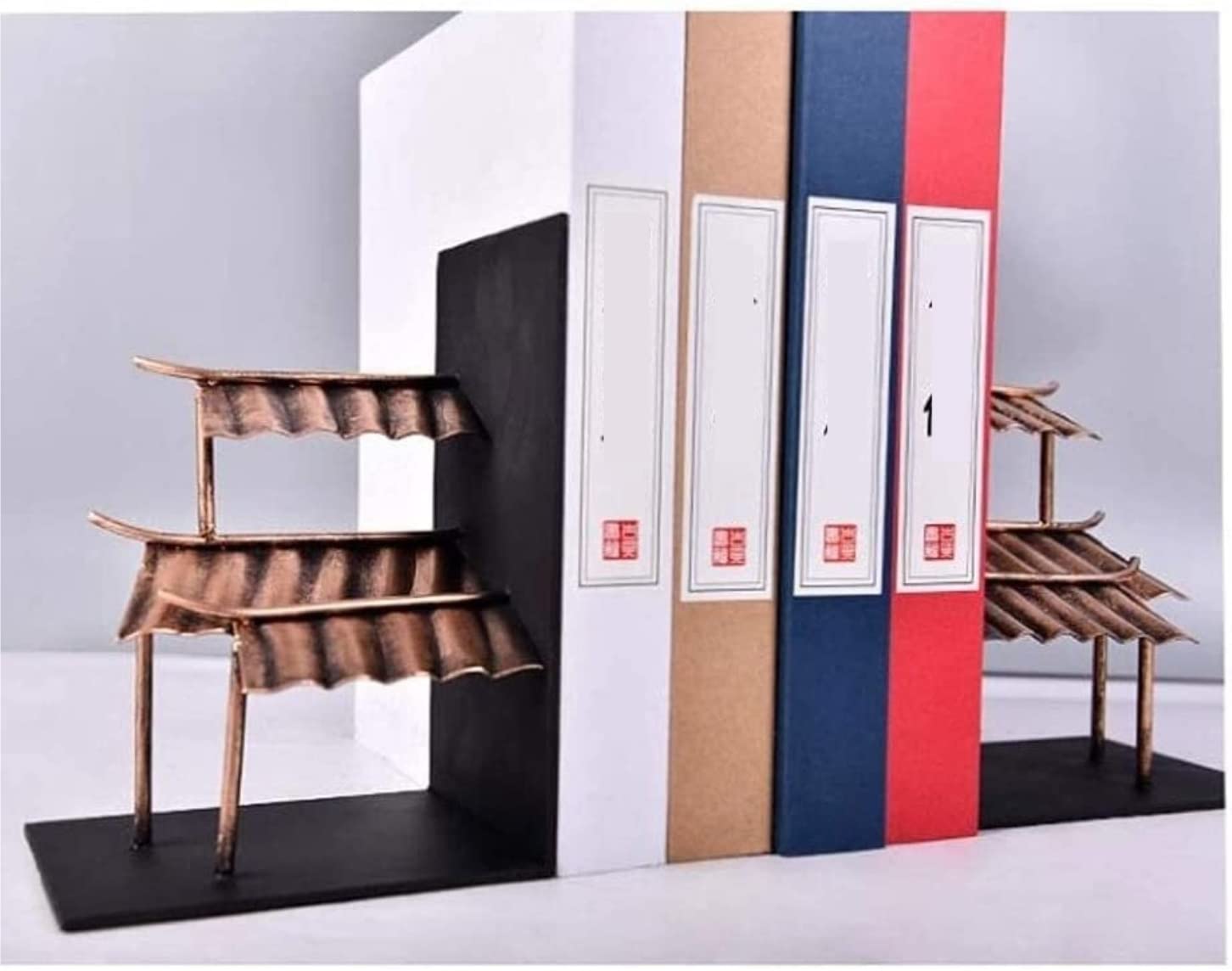 Fermalibri per scaffale Reggilibri In Metallo Per Impieghi Gravosi Scrivania Da Ufficio Supporto Per Libri Regalo Creativo Per L'home Office Scaffale per libri ( Color : Brass , Size : 13*10*18cm )
