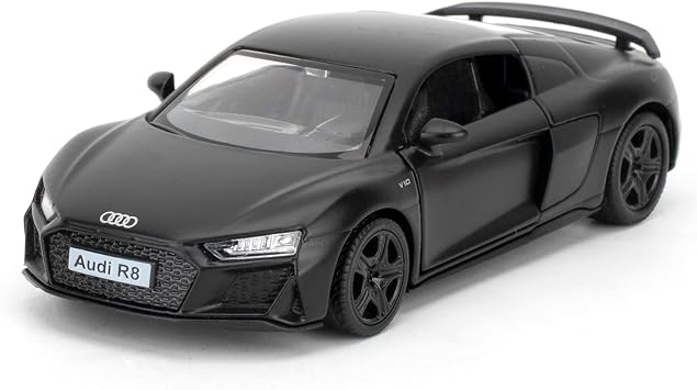 1/36 Scale Audi R8 Diecast Model Car, Zinc Alloy Pull Back Vehicles Toy Car for Kids Adults Black