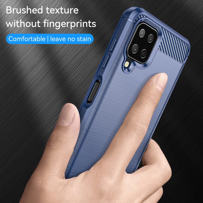 Image of Hybrid Carbon Fiber Back Case for Samsung Galaxy M12 / A12 / F12 (Blue)